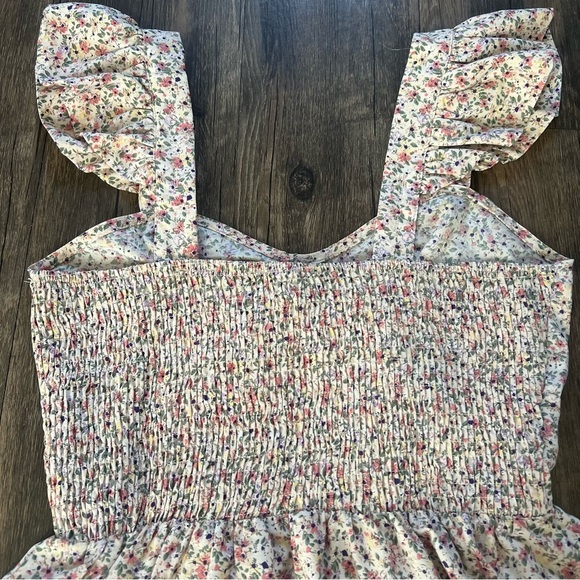 PRETTY GARDEN Pink Casual Summer Dress Floral Boho Ruffle A Line Sleeveless M - Picture 10 of 13